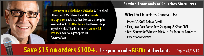 Wireless Mics for Church Battery Promo