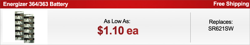 watch battery 364, SR621SW batteries