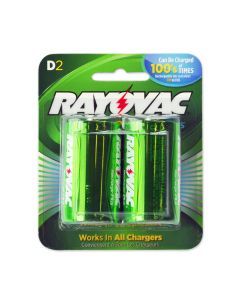 Rayovac rechargeable D batteries – 2 NiMH D batteries per blister pack