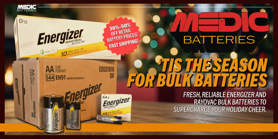 Holiday 2025 Slider Bulk Batteries 30%-50% Off Retail Battery Prices